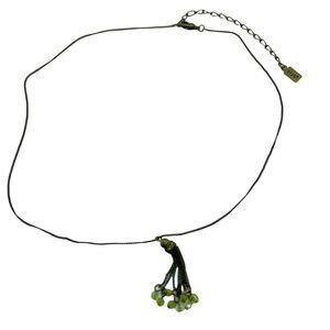 1928 Necklace Vintage 90s Women's Aged Gold Tone Green Faux Gems Lobster Clasp